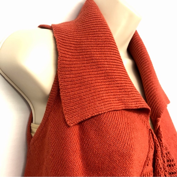 Versona Rust Orange Boho Fringe Vest - Picture 5 of 16